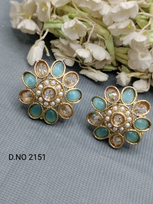 Polki Mehandi tops & Stud Earring Sku 2151 rchiecreation