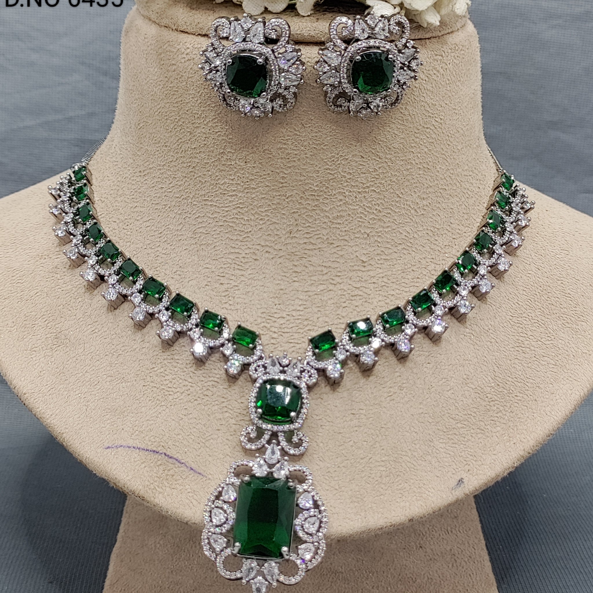 Cz ad Victorian Necklace Set Sku 6435 rchiecreation