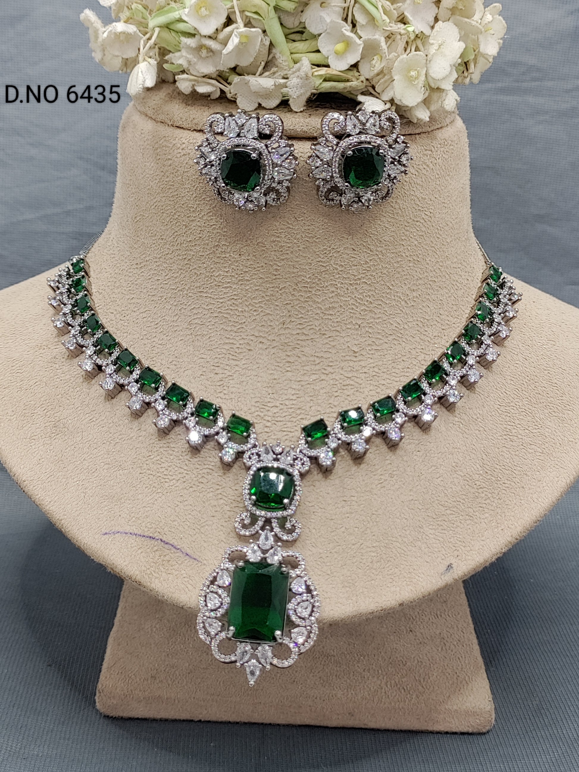 Cz ad Victorian Necklace Set Sku 6435 rchiecreation