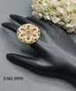 Polki Mehandi Finger Ring Sku 5999 rchiecreation