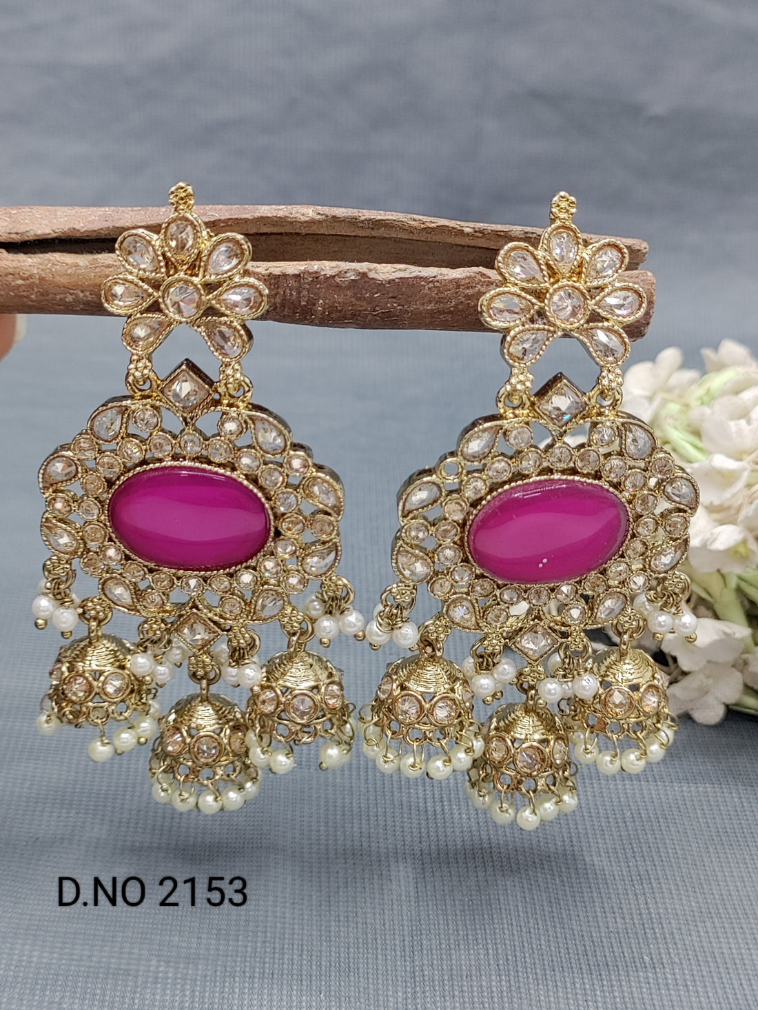 Polki Mehandi Earring Sku 2153 rchiecreation