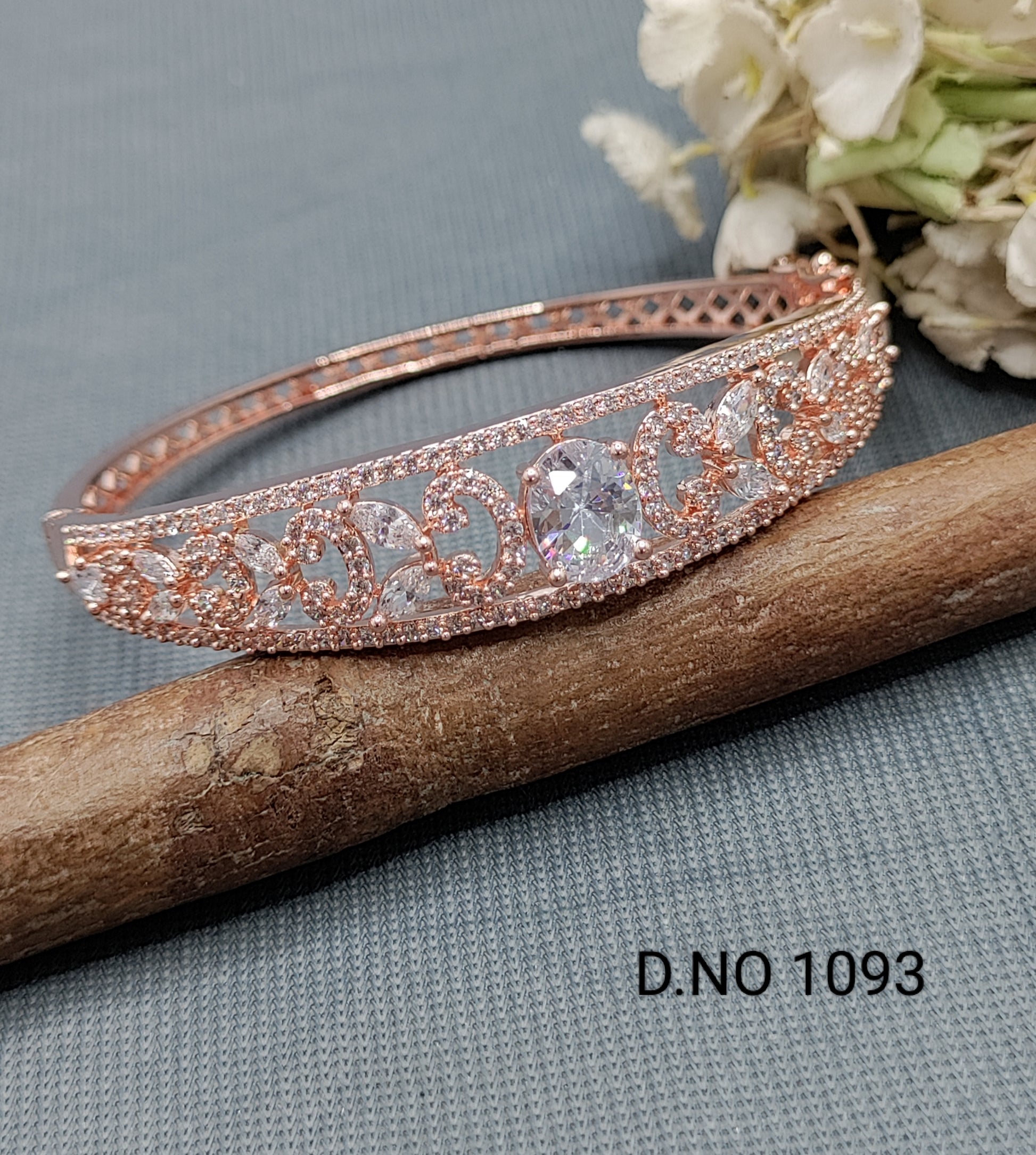 Cz ad Rose Gold Openable kada Sku 1093 rchiecreation