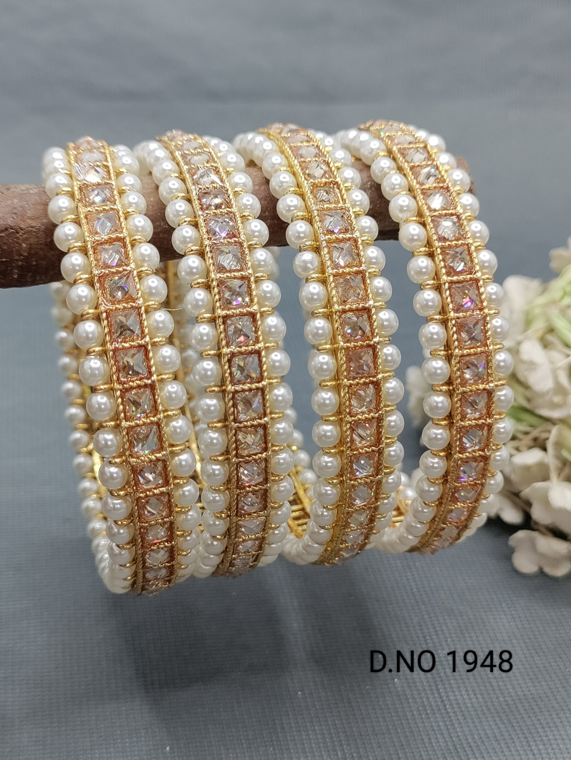 Polki Golden Bangles Sku 1948 rchiecreation