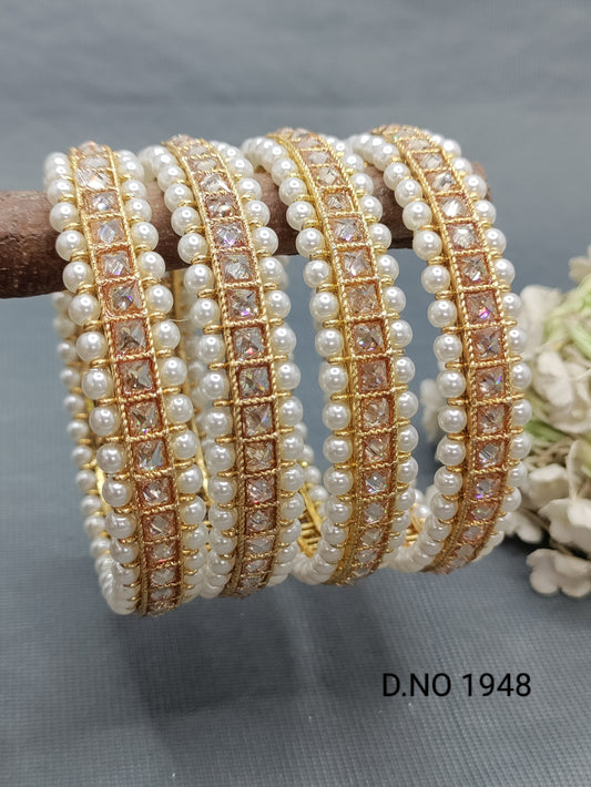 Polki Golden Bangles Sku 1948 rchiecreation