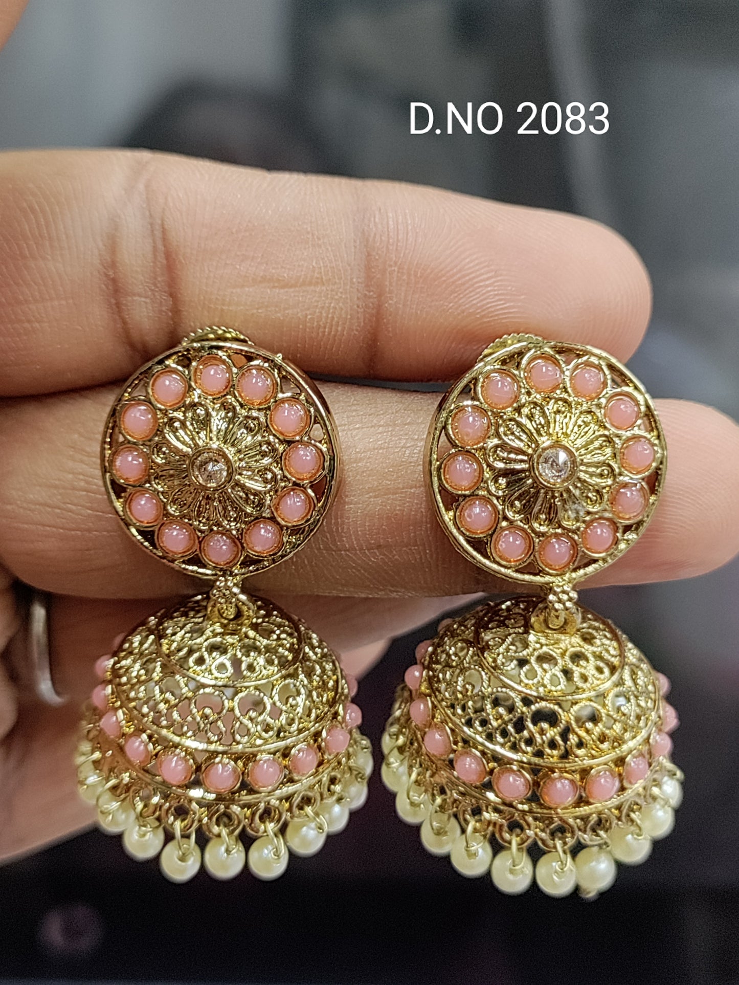 Polki Mehandi Jhumki Earring Sku 2983 rchiecreation