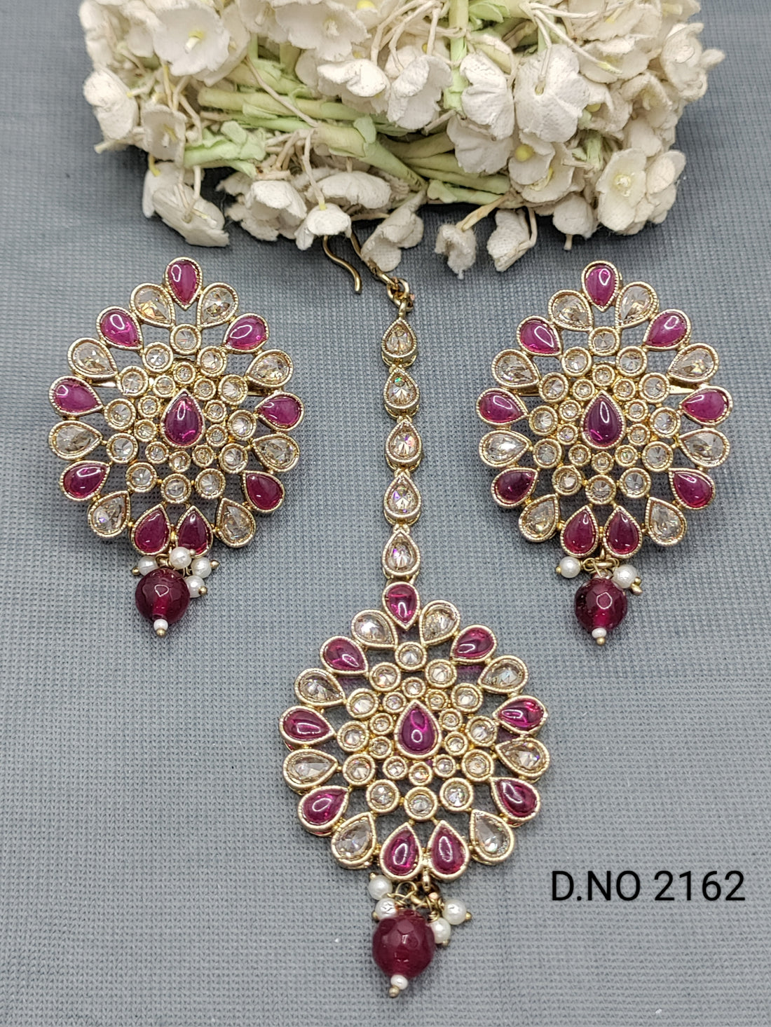 Polki Mehandi Earring & Tica Sku 2162 rchiecreation