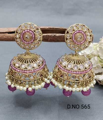 Polki Mehndi Earring Sku 565 A4 rchiecreation