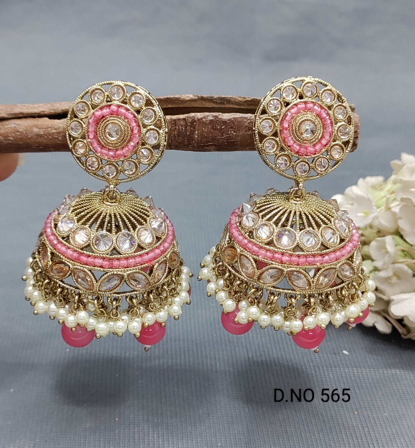 Polki Mehndi Earring Sku 565 A4 rchiecreation