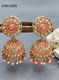 Polki Mehandi Jhumki Earring Sku -2035 A3 rchiecreation