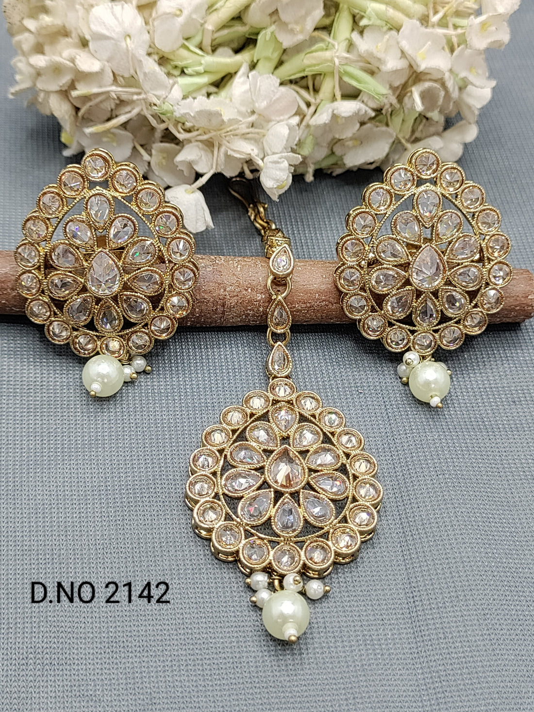 Polki Mehandi Earring & Tica Sku 2142-A rchiecreation