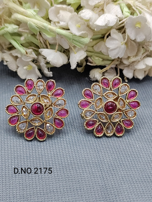 Polki Mehandi Tops & Stud Earrings Sku 2175 rchiecreation