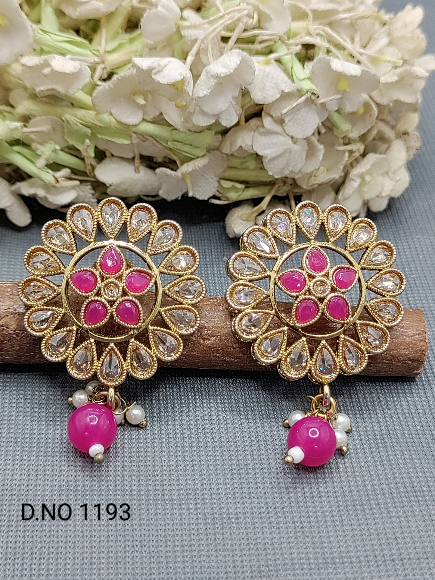 Polki Mehandi Tops & Stud Earrings Sku 32 rchiecreation