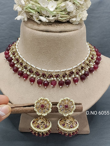 Polki Mehandi Necklace Set Sku 6055 rchiecreation
