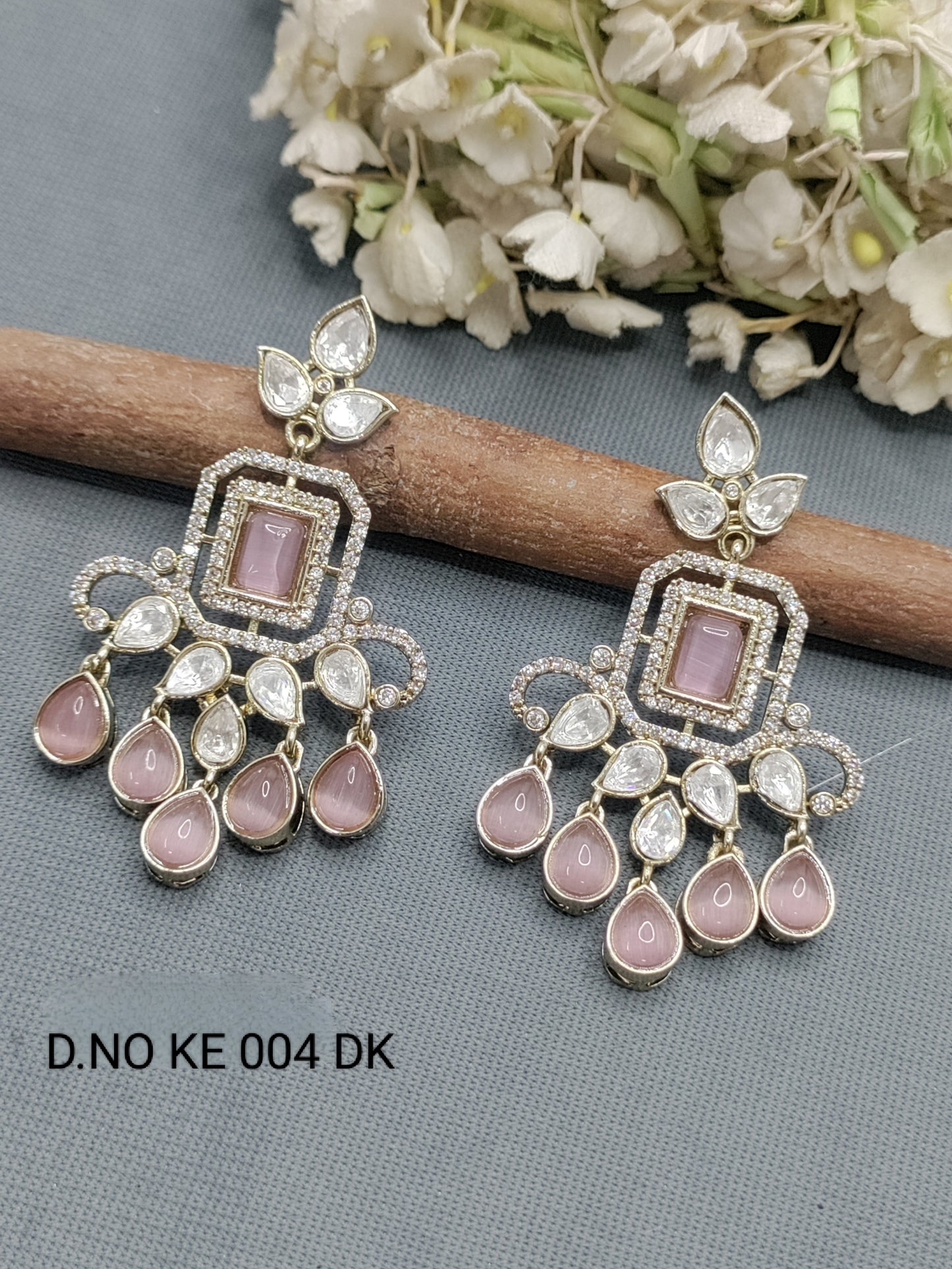 Moissanite Mehandi Earring Sku 2132 C1 rchiecreation