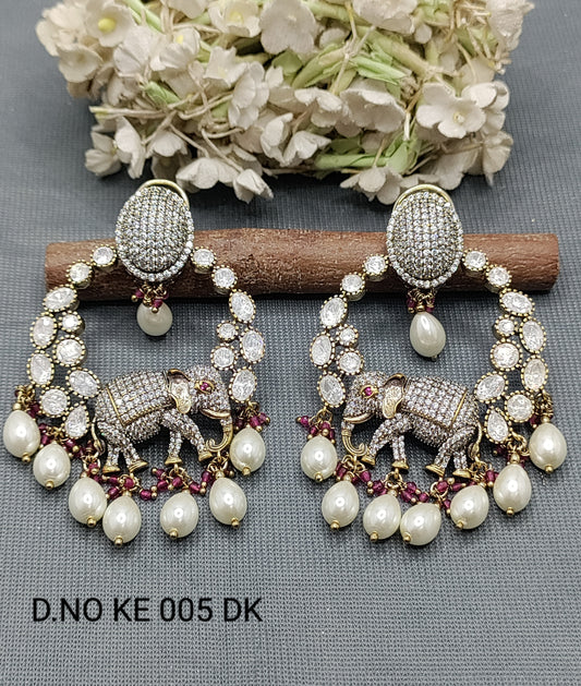 Moissanite Mehandi Earring Sku KE 005 DK rchiecreation