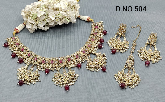 Polki Mehandi Necklace Set Sku 504 rchiecreation