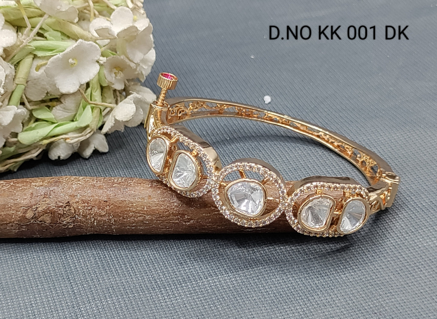 Moissanite Rose Gold Kada Sku KK 001 DK rchiecreation