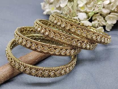 Mehandi Lct Polki Stone Bangle Sku-3289 rchiecreation