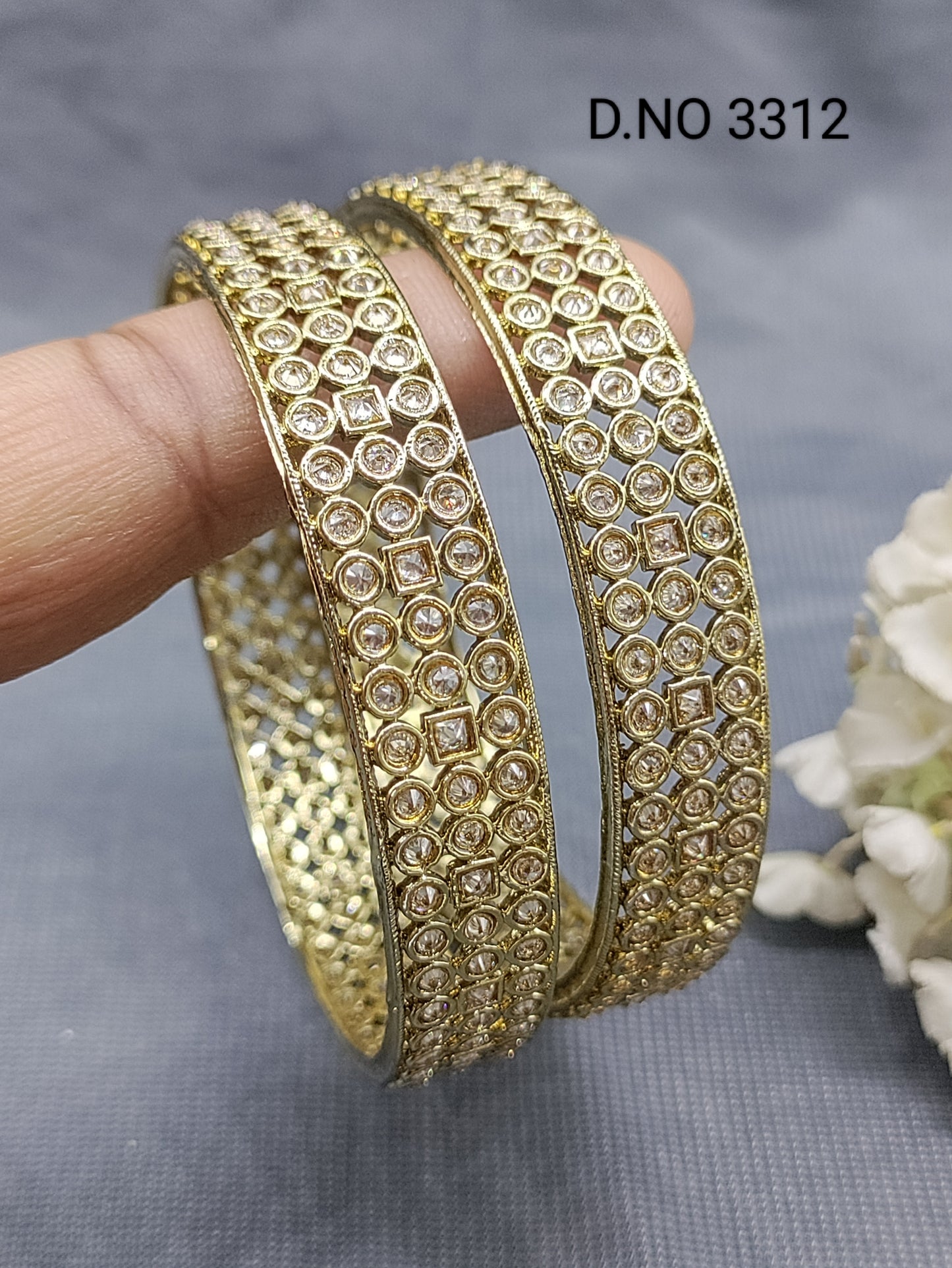 Polki Mehandi Bangles Sku 3312 rchiecreation