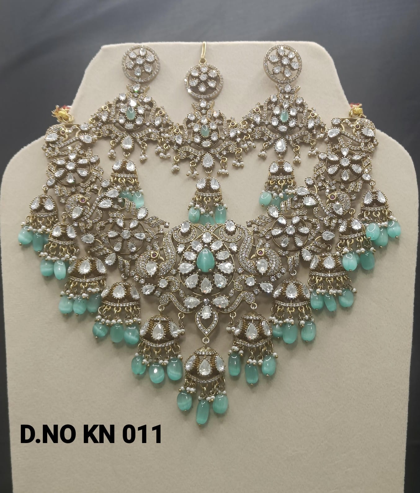 Moissanite kundan Necklace SKU-KN 011 rchiecreation