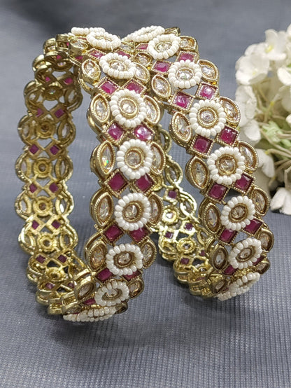 Mehandi Ruby Polki Bangle SKU-3306 rchiecreation