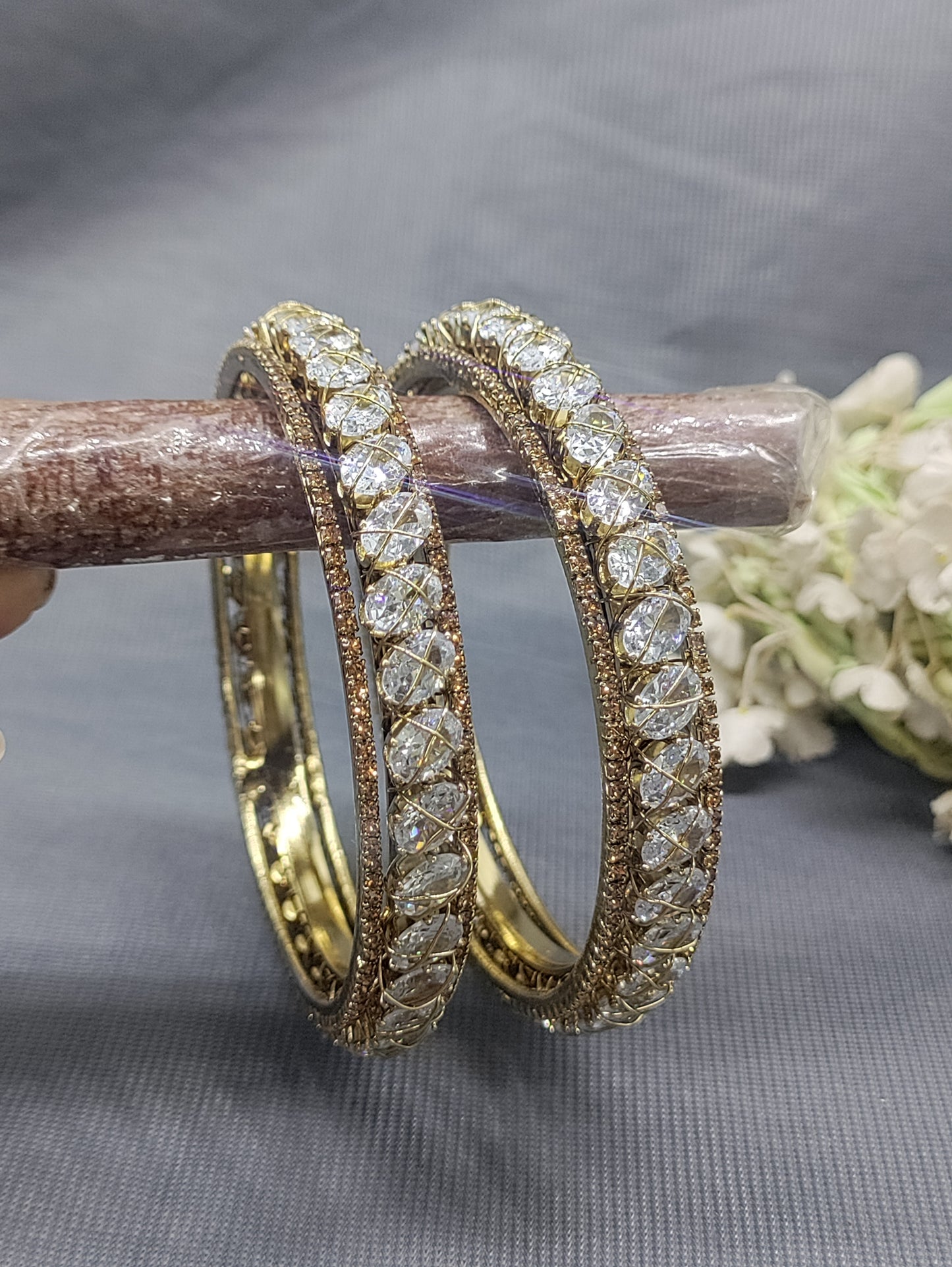 Mehandi Stone Bangle SKU-6066 rchiecreation