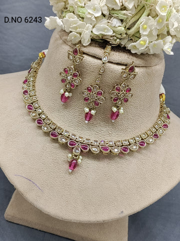 Polki Mehandi Necklace Set Sku 6243 rchiecreation