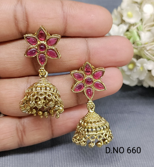 Mehandi Jhumki Earrings Sku 660 rchiecreation