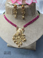 Antique Golden Long Pearl Necklace Set Sku-15106 D5 rchiecreation