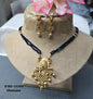 Antique Golden Long Pearl Necklace Set Sku-15106 D5 rchiecreation