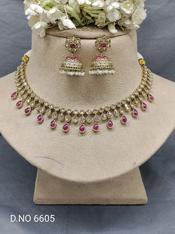 Polki Mehandi Necklace Set Sku 6605 rchiecreation