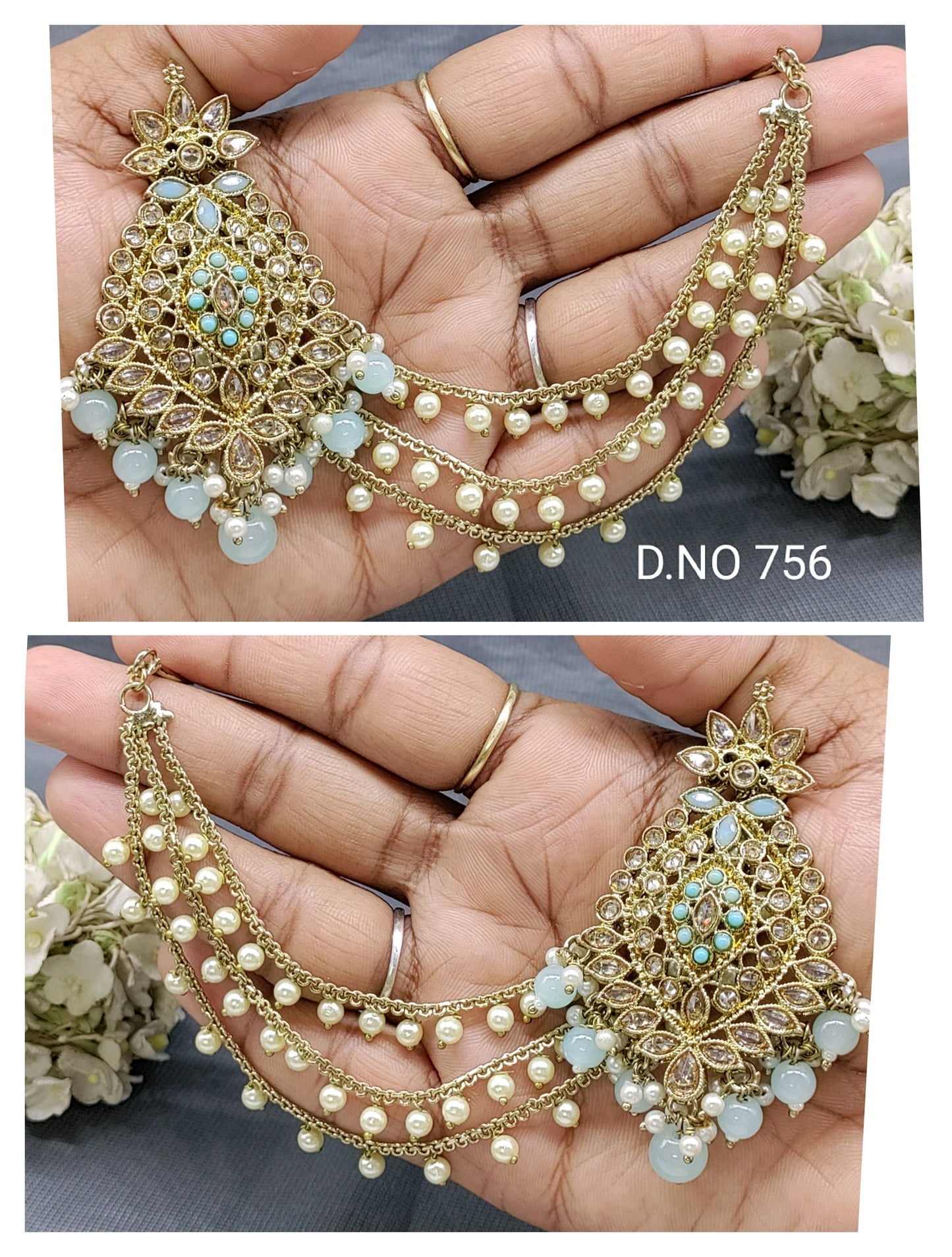 Polki Mehndi Bahubali Earring Sku-756 A4 rchiecreation