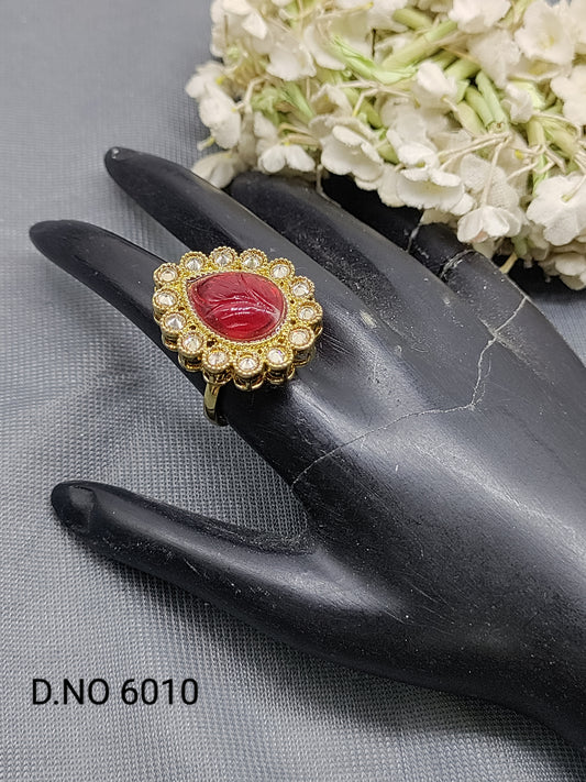 Polki Mehandi finger ring Sku 6010 rchiecreation