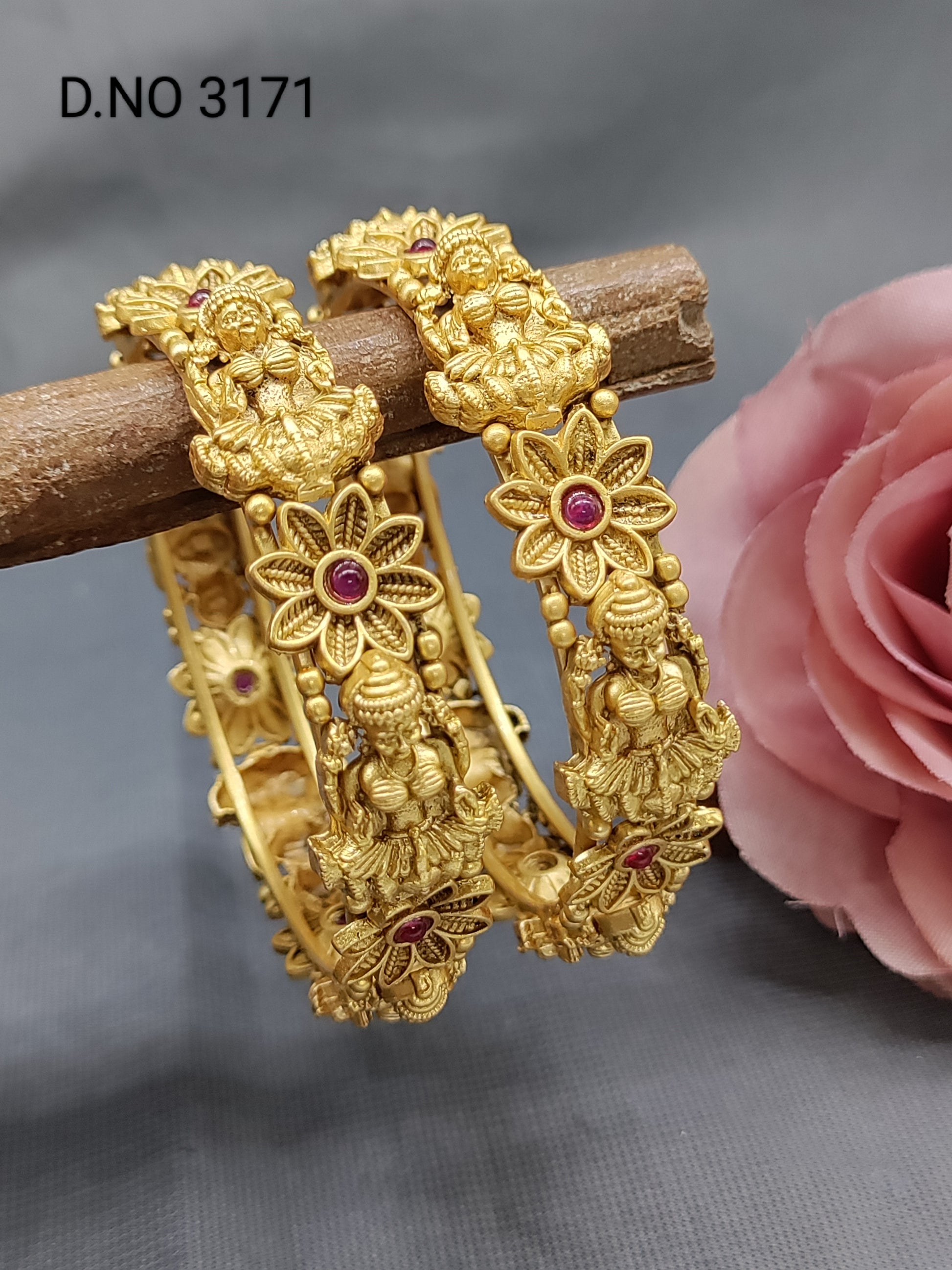 Antique Golden Bangles Sku 3171 rchiecreation