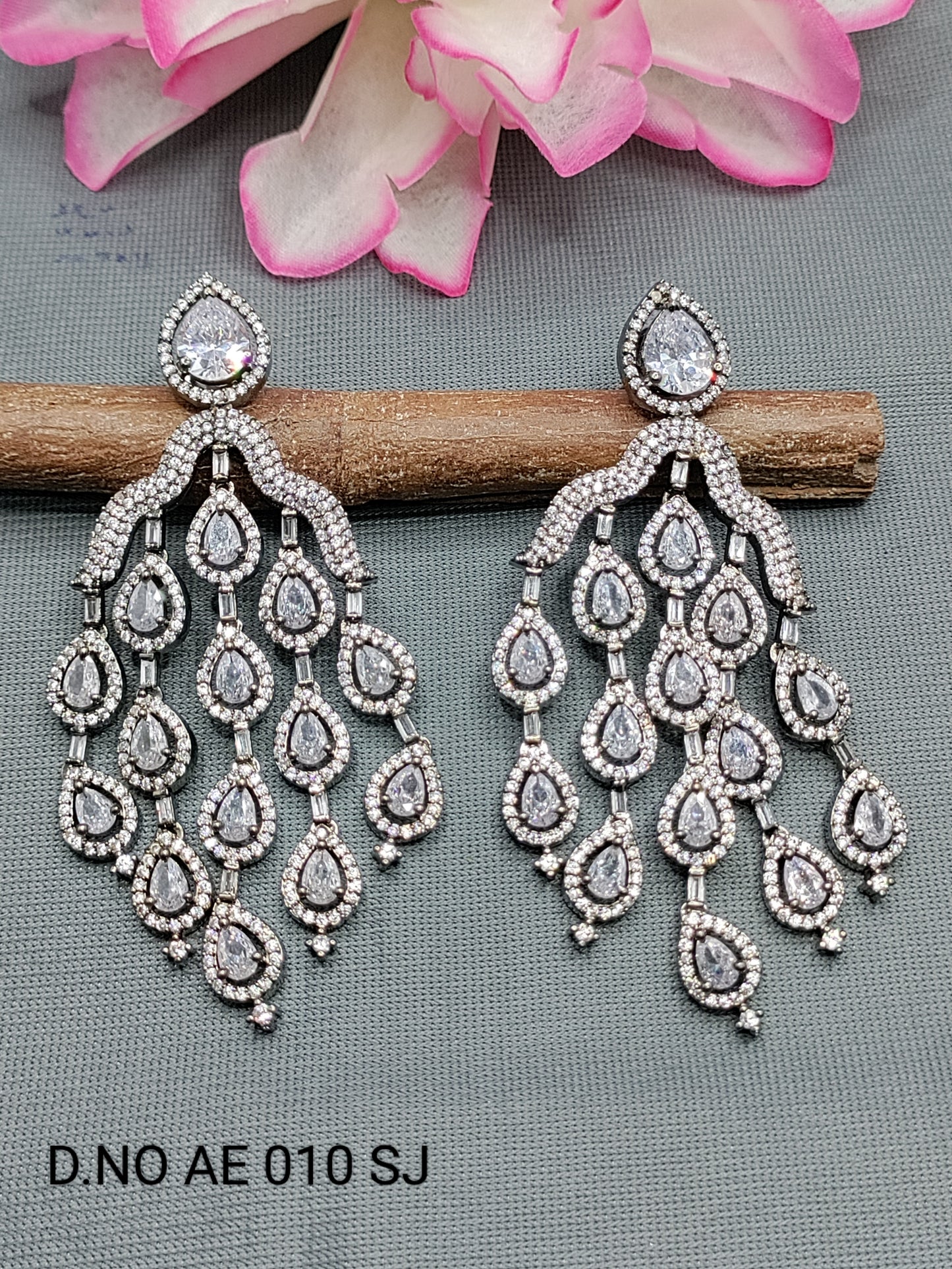 Cz Ad Victorian Earrings Sku AE 010 SJ rchiecreation