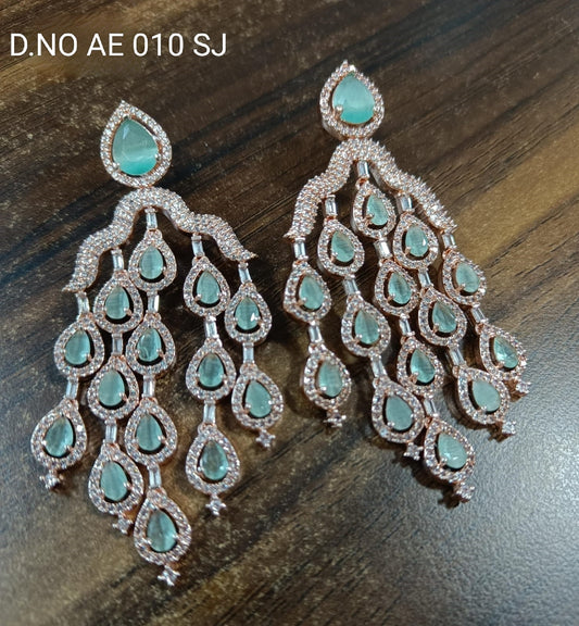 Cz Ad Rose Gold Earrings Sku AE 010 SJ rchiecreation