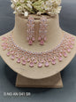 Cz Ad Rose Gold Necklace Set Sku AN 041 SR D5 rchiecreation