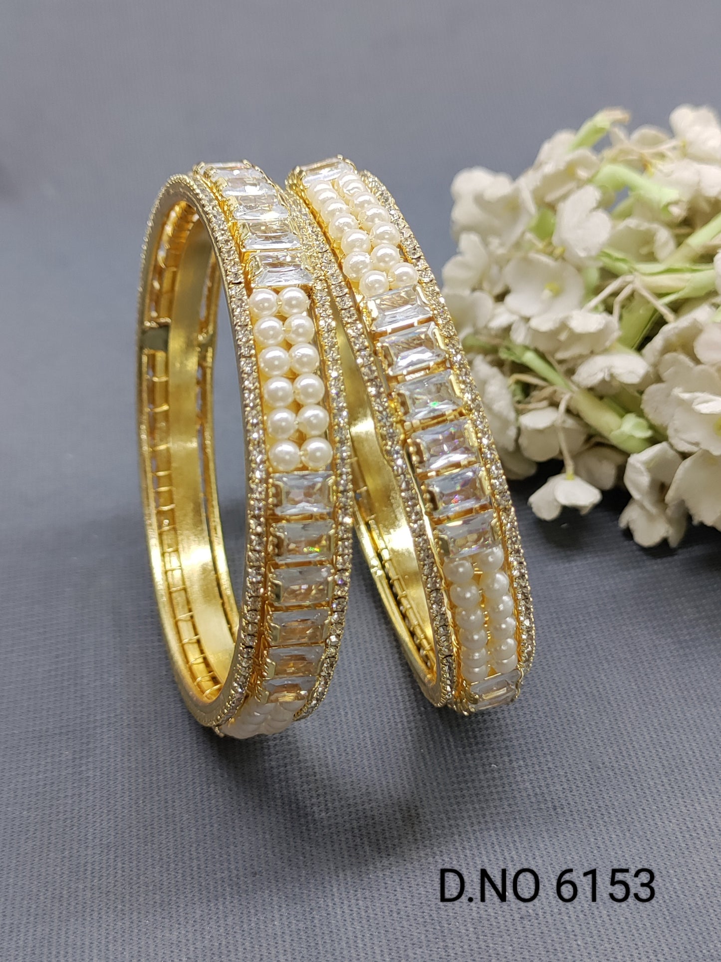 Golden Stone Bangles Sku 6153 rchiecreation