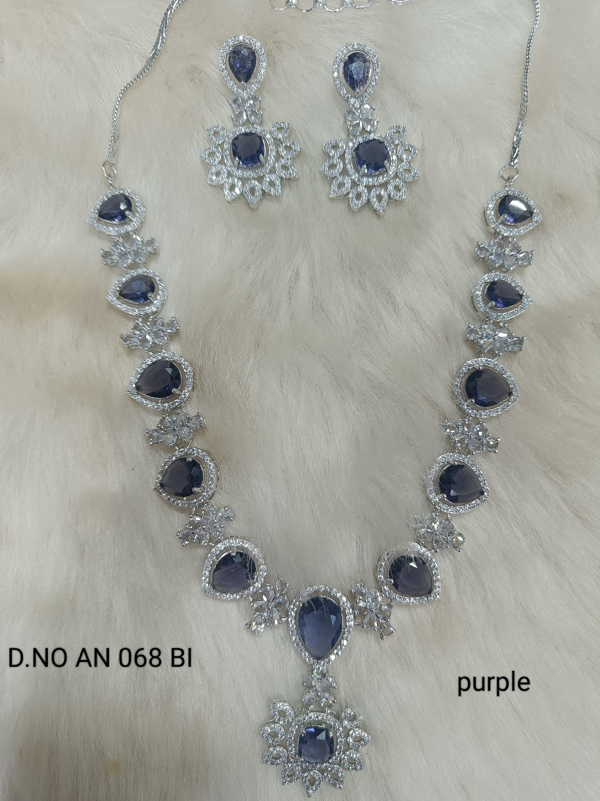 Cz Ad Rodium Necklace AN 068 BI rchiecreation