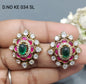 Moissanite Mehandi Tops & Stud Earring Sku KE 034 SL rchiecreation