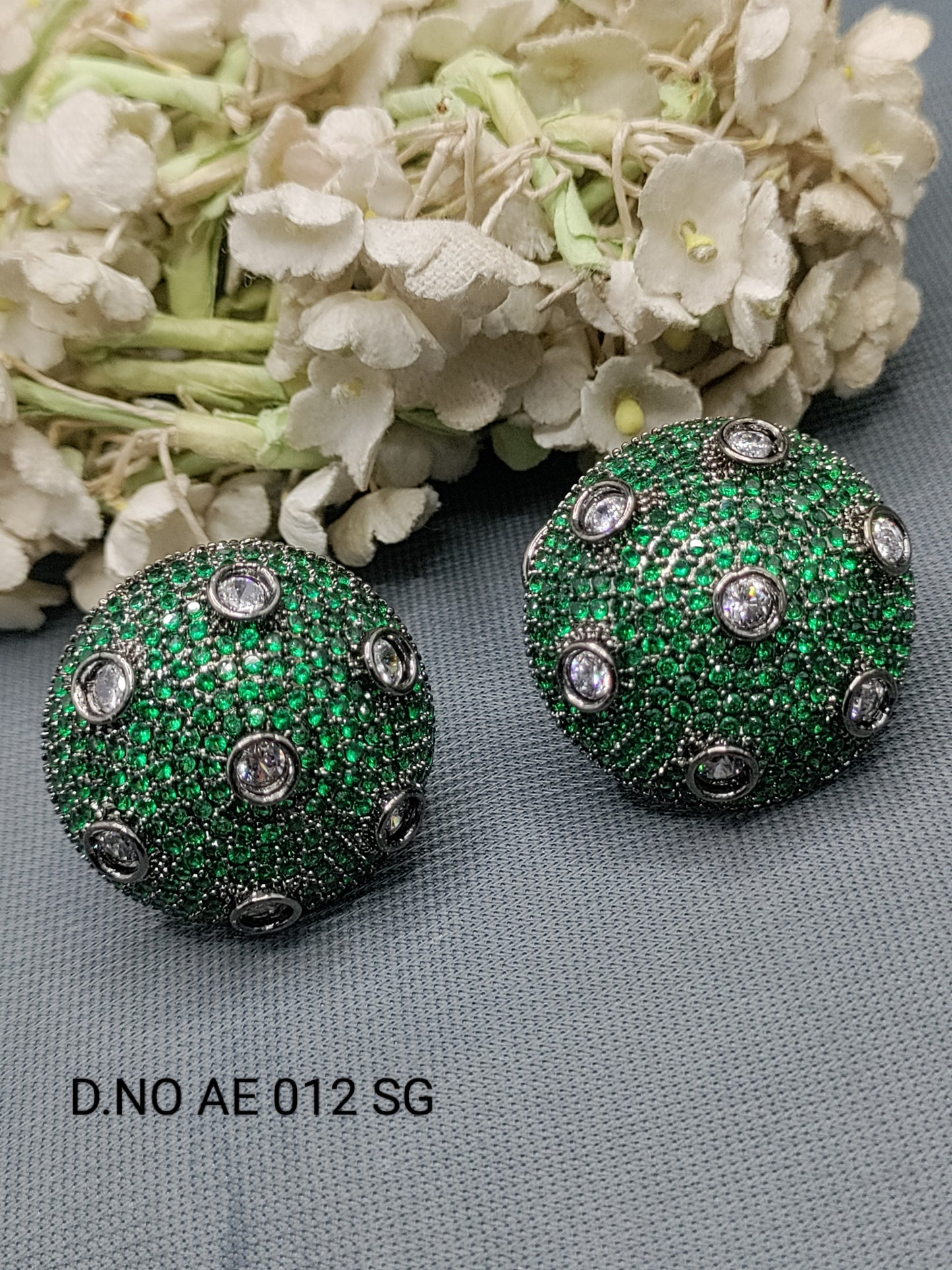 Cz ad Victorian Tops & Stud Earring Sku AE 012 SG rchiecreation