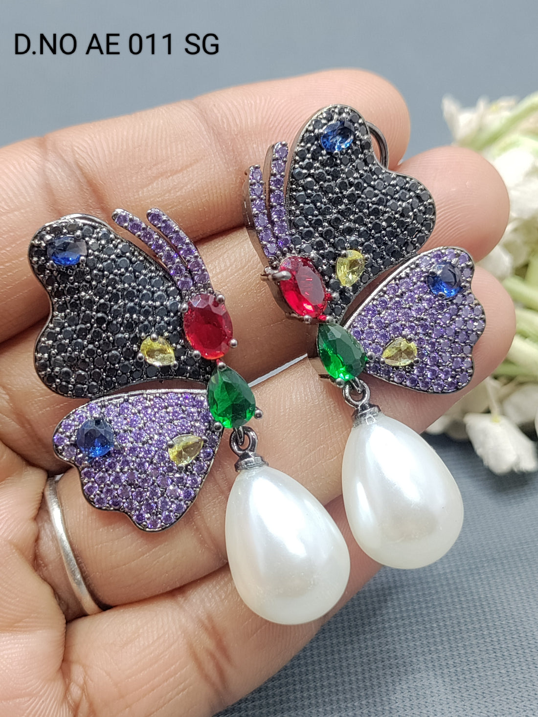 Cz Ad Victorian Earrings Sku AE 011 SG rchiecreation