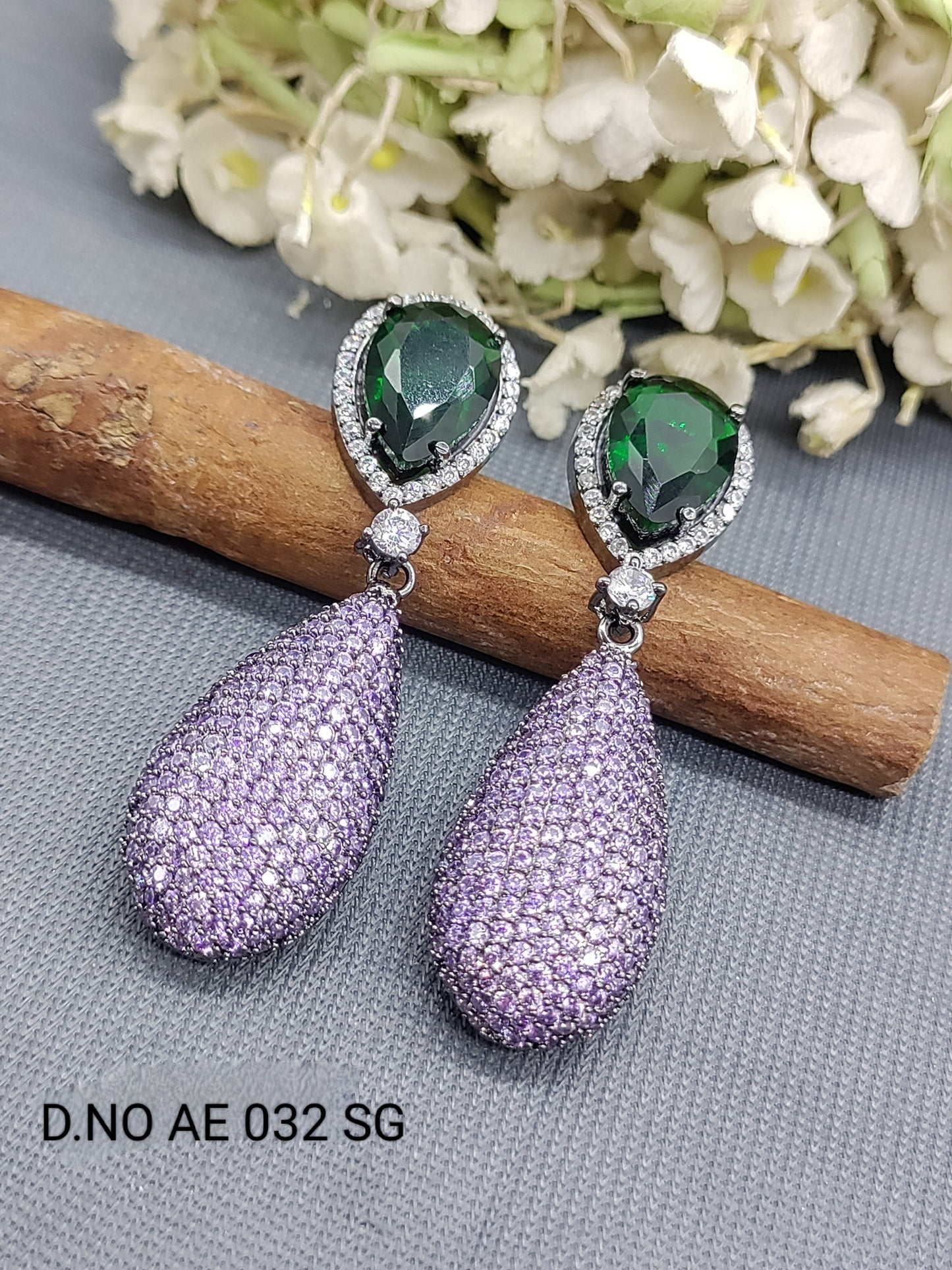 Cz Ad Victorian Earring Sku 2048 C1 rchiecreation