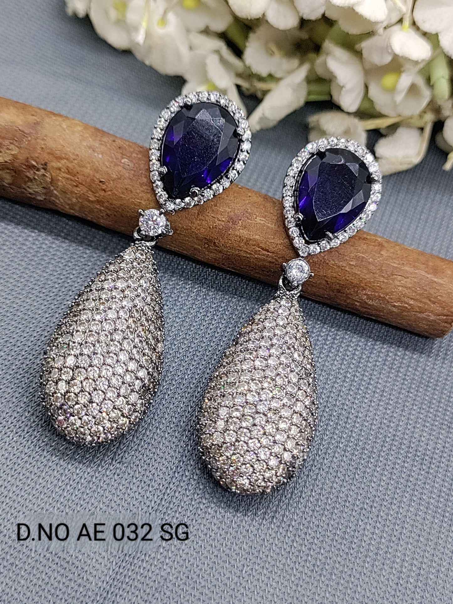 Cz Ad Victorian Earring Sku 2048 C1 rchiecreation