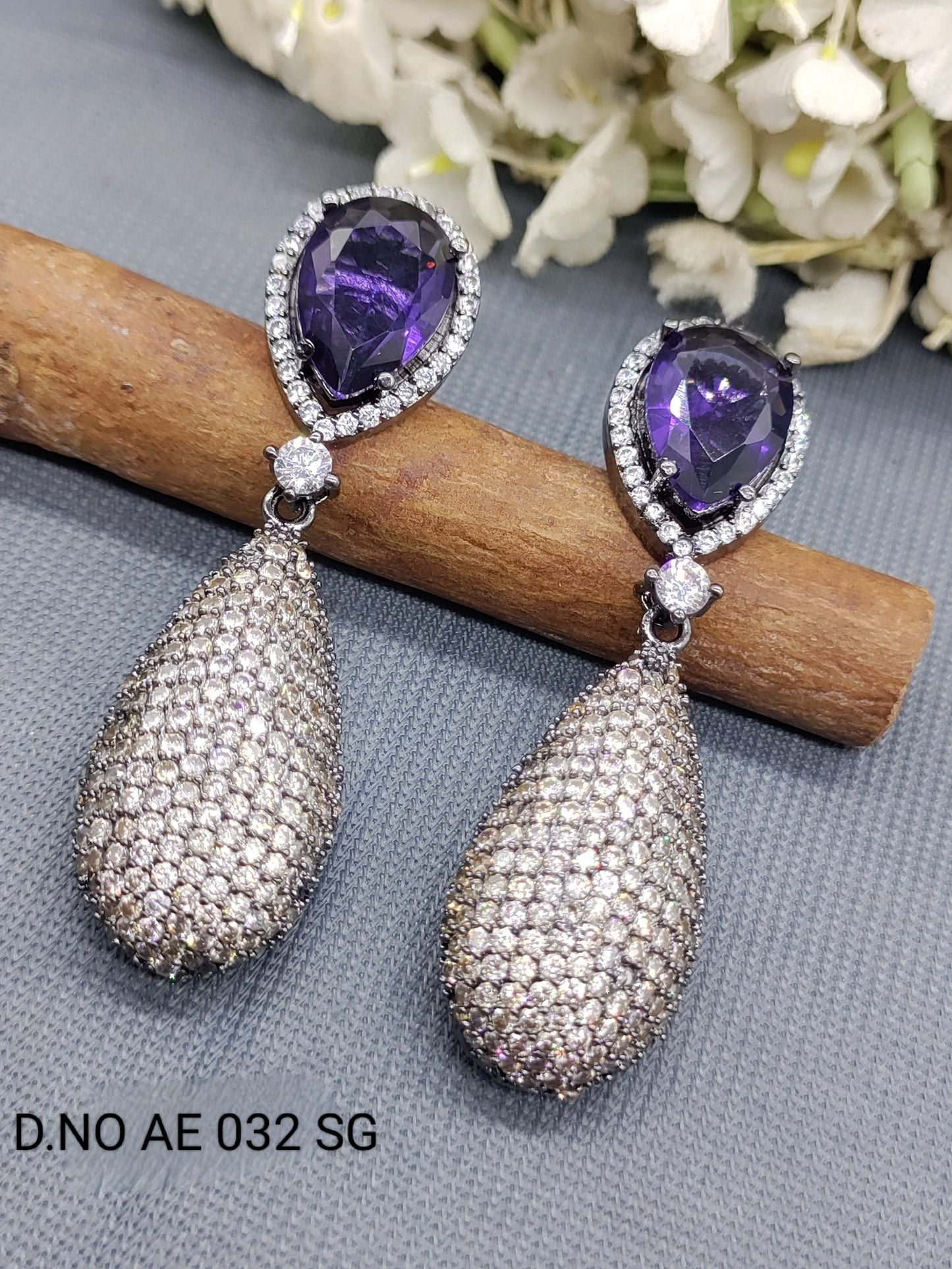 Cz Ad Victorian Earring Sku 2048 C1 rchiecreation