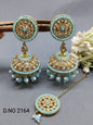 Polki Mehandi Jhumki Earring & Tica Sku 2164 rchiecreation