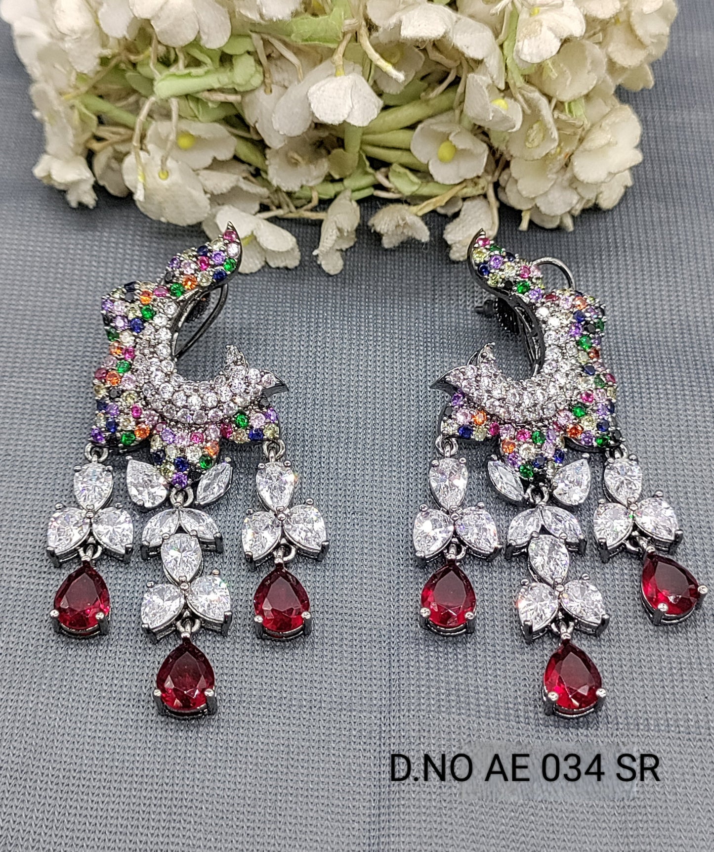 Cz Ad Victorian Earring Sku AE 034 SR rchiecreation