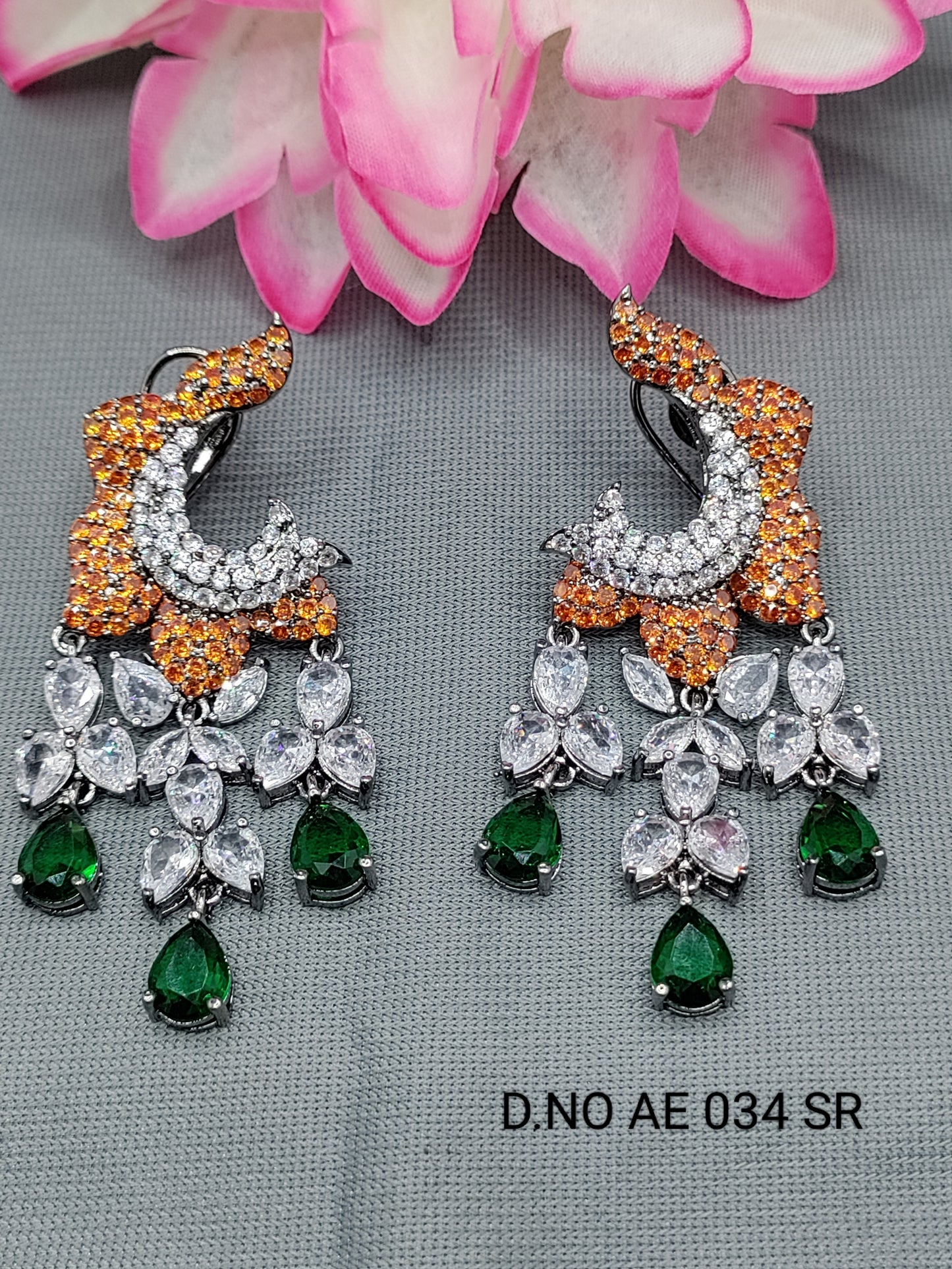 Cz Ad Victorian Earring Sku AE 034 SR rchiecreation