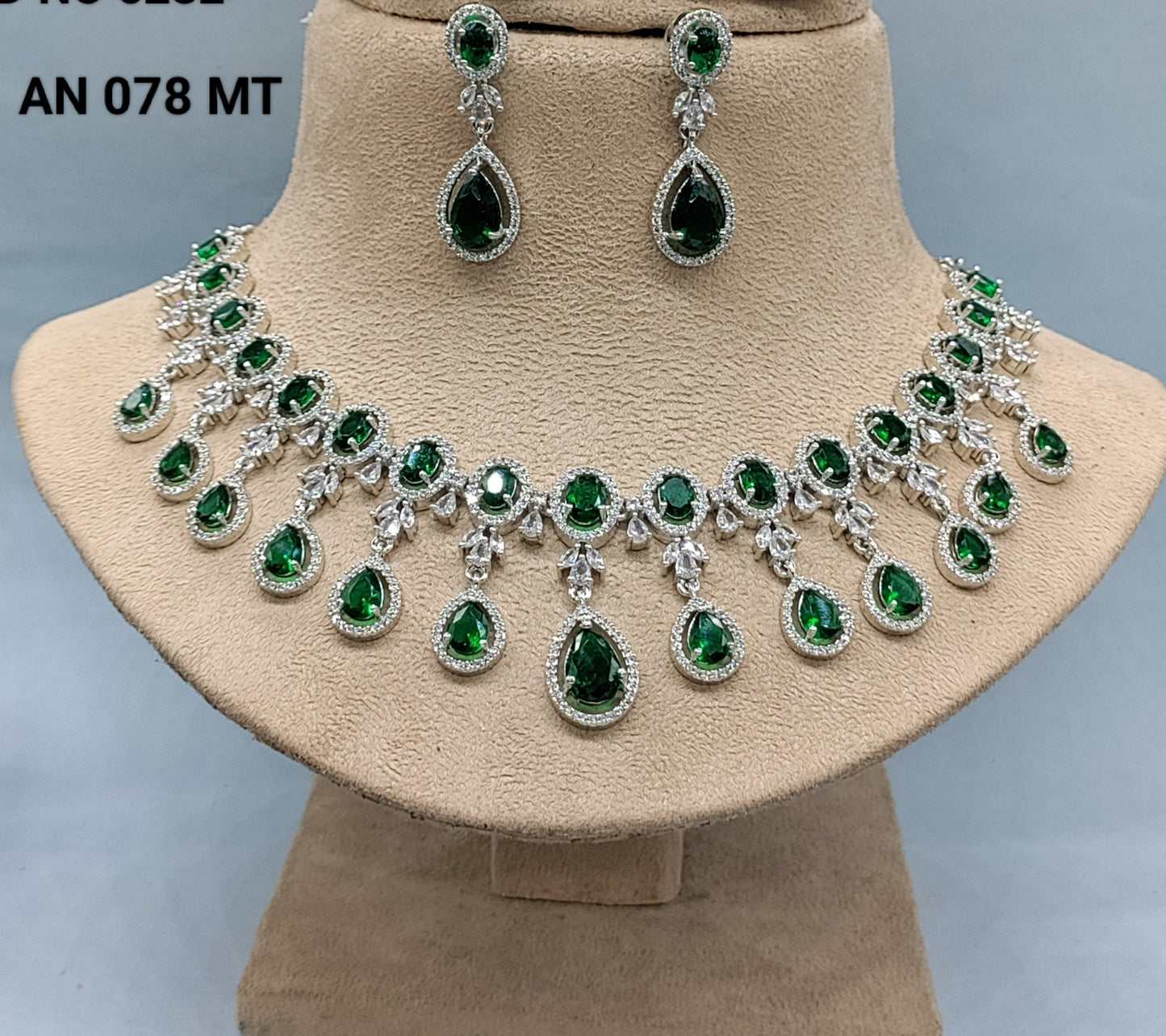 Cz Ad Rodium Necklace Sku -AN 078 C3 rchiecreation