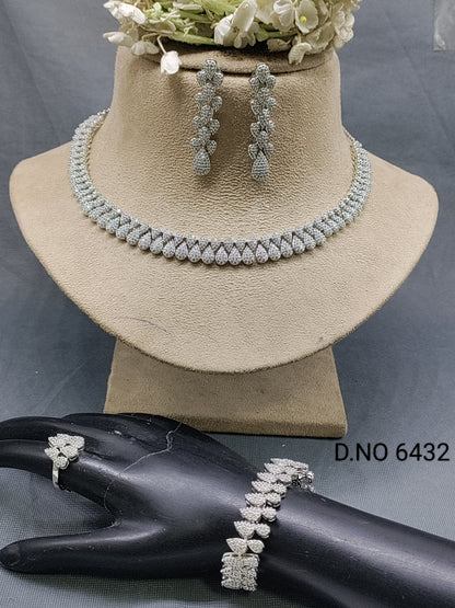 Cz Ad Combo Necklace Sku -6432 C3 rchiecreation